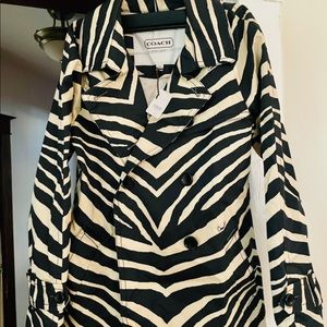 Coach zebra pattern rain/trench coat